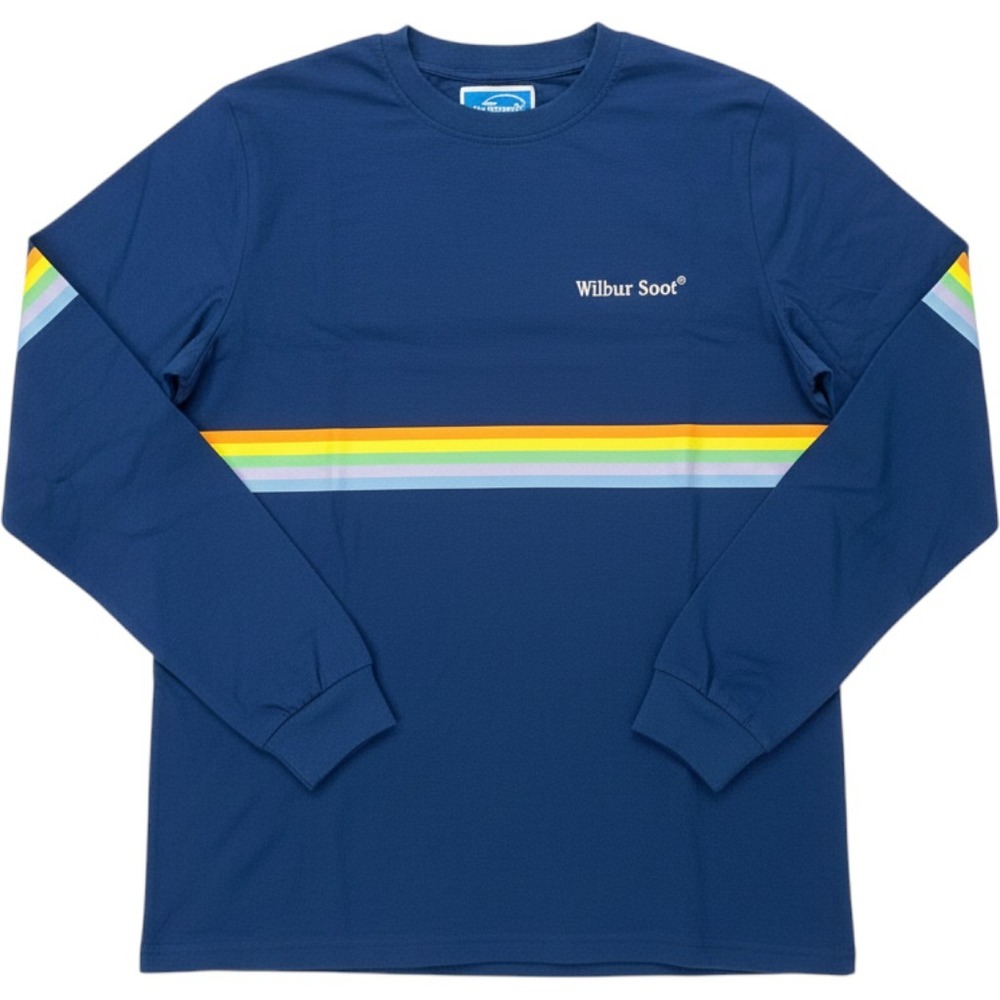 Wilbur Soot Long Sleeve Shirt Mens Medium Blue Rainbow Stripe Merch Tee